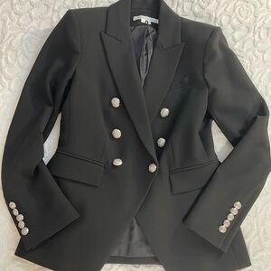 Veronica Beard The Miller Black Blazer with Silver Buttons Size 8